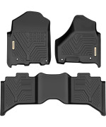 Yitamotor Floor Mats Compatible With 2013-2018 Dodge Ram 150025003500 Crew Cab, 2019-2023 Ram 1500 Classic Crew Cab 1St 2Nd Row Black All Weather Protection