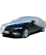 Tecoom Hard Shell Oxford Material Door Shape Zipper Design Waterproof Uv-Proof Windproof Car Cover For All Weather Indoor Outdoor Fit 160-172 Inches Hatchback
