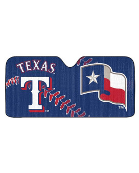 Fanmats 60039 Mlb Texas Rangers Windshield Sun Auto Shade, Sun Shield Sun Visor Accordion Tri-Fold For Storage 59 X 295, Colorful Team Design