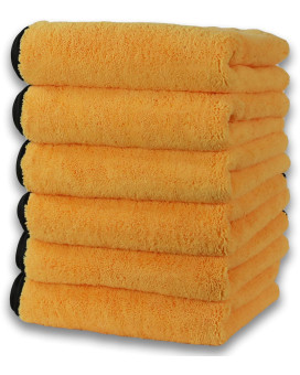 Simple Houseware Professional Grade Ultra Plush Premium Microfiber Towels, 410 Gsm (16 Inch X 24 Inch) (6 Pack) - Safe For Car Wash, Home Cleaning & Pet Drying Cloths