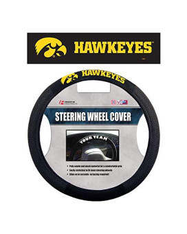 Ncaa Iowa Hawkeyes Unisex Poly-Suede Steering Wheel Coverpoly-Suede Steering Wheel Cover, Black, One Size