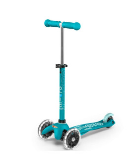 Micro Kickboard - Mini Deluxe Led - Three Wheeled, Lean-To-Steer Swiss-Designed Micro Scooter For Toddlers Children With Motion-Activated Light-Up Wheels For Ages 2-5 (Aqua)