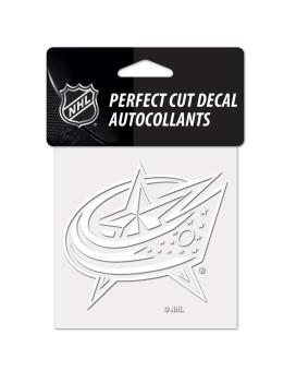 Wincraft Nhl Columbus Blue Jackets Decal4X4 Perfect Cut White Decal Team Colors One Size