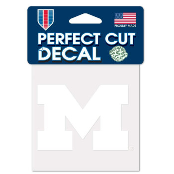 Ncaa Michigan Wolverines 4X4 Perfect Cut White Decal One Size Team Color