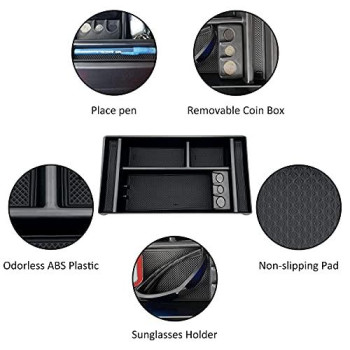 Jojomark Center Console Organizer Tray Fits For 2019-2022 Gmc Sierra/Chevy Silverado 1500 Accessories 2020-2021 2022 Chevy Silverado/Gmc Sierra 2500 Hd/3500 Hd -Full Center Console Models Only(Black)