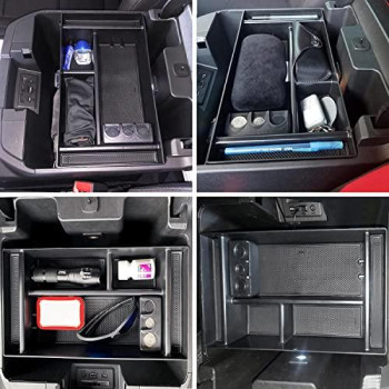 Jojomark Center Console Organizer Tray Fits For 2019-2022 Gmc Sierra/Chevy Silverado 1500 Accessories 2020-2021 2022 Chevy Silverado/Gmc Sierra 2500 Hd/3500 Hd -Full Center Console Models Only(Black)