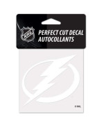 Wincraft Nhl Tampa Bay Lightning 4X4 Perfect Cut White Decal One Size Team Color