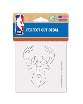 Wincraft Nba Milwaukee Bucks Decal4X4 Perfect Cut White Decal Team Colors One Size