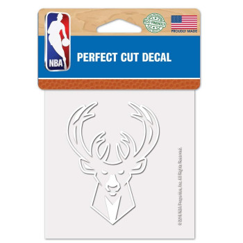 Wincraft Nba Milwaukee Bucks Decal4X4 Perfect Cut White Decal Team Colors One Size