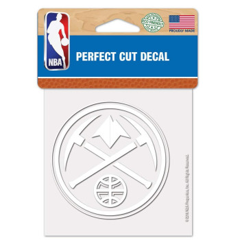 Wincraft Nba Denver Nuggets 4X4 Perfect Cut White Decal One Size Team Color