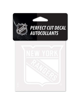 Wincraft Nhl New York Rangers Decal4X4 Perfect Cut White Decal Team Colors One Size