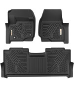 Yitamotor Floor Mats Compatible With F250F350, Custom Fit Floor Liners For 2017-2022 Ford F-250F-350 Supercrew Cab, 1St 2Nd Row All Weather Protection , Black