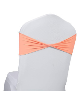 Mds Pack Of 150 Spandex Chair Sashes Bow Sash Elastic Chair Bands Ties Without Buckle For Wedding And Events Decoration Spandex Slider Sashes Bow - Peach