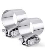 Speedwow 225 Inch 2 14 Butt Joint Exhaust Clamp Band Coupler Sleeve Stainless Steel 2 Pcsa