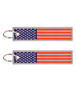 2-Pk American Flag Keychain Tag With Key Ring & Carabiner - Keys, Cars, Motorcycles, Backpacks, Luggage, Gifts - Edc (Red Blue Grey)