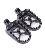 Hopider Cnc Wide Foot Pegs 360A Roating Mx Chopper Bobber Style For Harley Dyna Sportster Fatboy Iron 883,Black