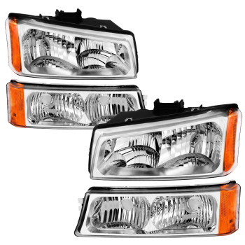 Autosaver88 Headlight Assembly Compatible With 03 04 05 06 Chevy Silverado Avalanche 150025003500 Headlamp Replacement(Not Fits Body Cladding Models)