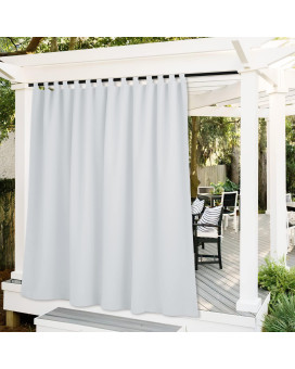 Ryb Home Outdoor Curtains Extra Long - Blackout Privacy Waterproof Outside Curtains Block Sun Exposure For Patio Pergola Corridor Gazebo, Width 100 X Length 120 Inch, Grayish White