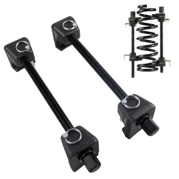 Oemtools 25553 Macpherson Strut Spring Compressor, Heat-Treated Thread Rod Strut Compressors, Coil Spring Compressor W Forged Hooks, 9 Threaded Length , Black