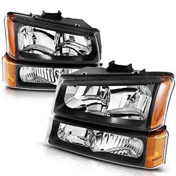 Autosaver88 Headlight Assembly Compatible With 2003-2006 Chevy Silverado Avalanche 150025003500 Headlights Replacement(Not Fits Body Cladding Models)