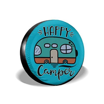 Pine-Tree-Us Happy Camping Funny Spare Wheel Tire Cover Waterproof Dust-Proof Fit For Trailer, Rv, Suv And Many Vehicle 14 15 16 17