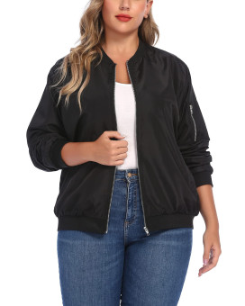 Involand Womens Jacket Plus Size Bomber Jackets Lightweight With Pockets Zip Up Quilted Casual Coat Outwear