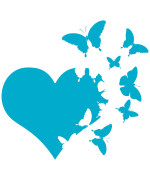 Jmm Industries Heart With Butterflies Flying Away Vinyl Decal Sticker Car Window Bumper Die Cut 6-Inches Premium Quality Uv Resistant Laminate (6-Inches, Light Blue) Jmm00265Ltblu6