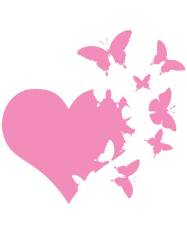 Jmm Industries Heart With Butterflies Flying Away Vinyl Decal Sticker Car Window Bumper Die Cut 6-Inches Premium Quality Uv Resistant Laminate (6-Inches, Light Pink) Jmm00265Ltpnk6