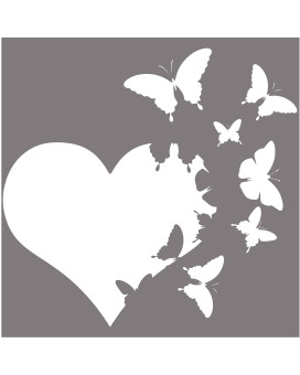 Heart With Butterflies Flying Away Vinyl Decal Sticker Car Window Bumper Die Cut 6-Inches Premium Quality Uv Resistant Laminate (6-Inches, White) Jmm00265Bwht6