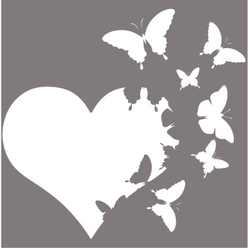 Heart With Butterflies Flying Away Vinyl Decal Sticker Car Window Bumper Die Cut 6-Inches Premium Quality Uv Resistant Laminate (6-Inches, White) Jmm00265Bwht6