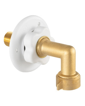 Recpro Rv Camper Motorhome Trailer Marine White City Water Fill Inlet Flange Brass With Check Valve (With Hose Elbow)