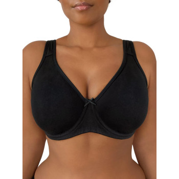 Fruit Of The Loom Womens Plus-Size Cotton Unlined Underwire Bra, Black Hue, 42G