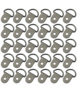 Excelfu 30 Pack Small Steel D-Ring Tie Downs, D Rings Anchor Lashing Ring For Loads On Case Truck Cargo Trailers Rv Boats, Gray