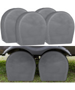 Leader Accessories 4-Pack Tire Covers Fits 24-265 Diameter Tires 5-Ply Non-Woven Wheel Covers, Uv Coating Tire Protectors For Rv Trailer Camper Car Truck Jeep Suv Wheel, Grey