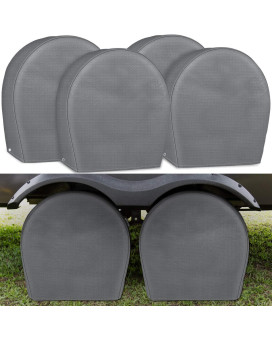 Leader Accessories 4-Pack Tire Covers Fits 2675-29 Diameter Tires 5-Ply Non-Woven Wheel Covers, Uv Coating Tire Protectors For Rv Trailer Camper Car Truck Jeep Suv Wheel, Grey