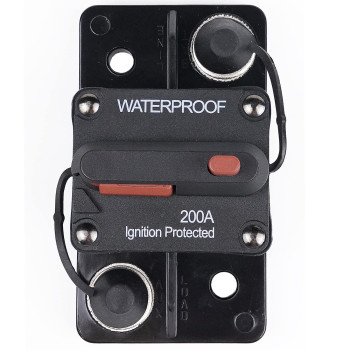 Stetion 200 Amp Circuit Breaker Trolling With Manual Reset Car Marine Trolling Motors Boat Atv Manual Power Protect For Audio System Fuse 12V-48Vdc Waterproof (200Amp)