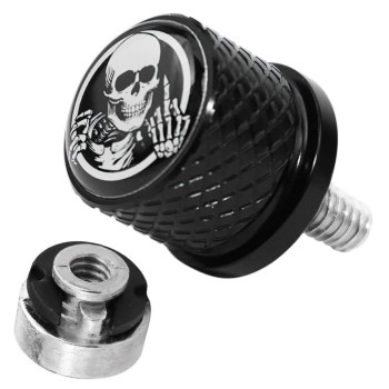 Guaimi Fender Seat Bolt Screw Nut Kit 14-20 Thread Compatible With Harley Sportster Touring Electra Glide Street Glide 1996-2020 -Skeleton Middle Finger-Black