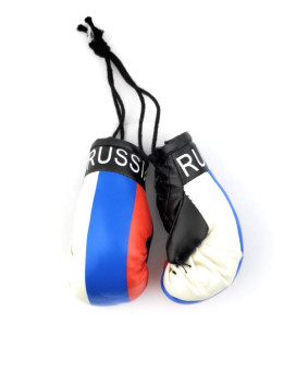 Red Hat Ent Hanging Car Mirror Mini Boxing Gloves (Russia)