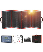 Dokio 220W 18V Portable Solar Panel Kit Folding Solar Charger With 2 Usb Outputs For 12V Batteries/Power Station Agm Lifepo4 Rv Camping Trailer Car Marine