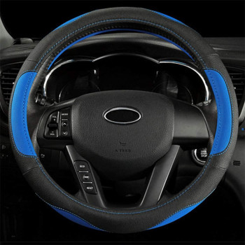 Coofig Car Steering Wheel Cover With Durable Pu Leather, Universal 15 Inch Fit For Car Truck Suv, Breathable Anti Slip Auto Steering Wheel Covers For Men And Women