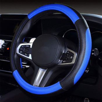 Coofig Car Steering Wheel Cover With Durable Pu Leather, Universal 15 Inch Fit For Car Truck Suv, Breathable Anti Slip Auto Steering Wheel Covers For Men And Women