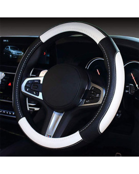 Coofig Car Steering Wheel Cover With Durable Pu Leather, Universal 15 Inch Fit For Car Truck Suv, Breathable Anti Slip Auto Steering Wheel Covers For Men And Women