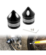 Pbymt Black Front Axle Nut Covers Caps Compatible For Harley Davidson Dyna Softail Touring Road King Electra Street Glide 2008-2023