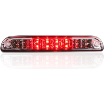 Led 3Rd Brake Light Fit For 99-16 Ford F-250 F-350, 01-05 Explorer, 93-11 Ford Ranger, 94-10 Mazda B2300 B3000 B4000, High Mount Stop Light Yc3Z13A613Ba (Chrome Housing Red Lens)