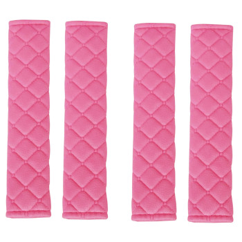 Andalus Seat Belt Covers For Adults, Car Seatbelt Cover, Universal, Soft, Comfortable, 4 Pack (Hot Pink)