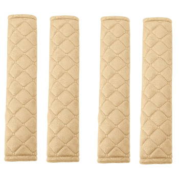 Andalus Seat Belt Covers For Adults, Car Seatbelt Cover, 4 Pack, Universal, Soft, Comfortable (Beige)