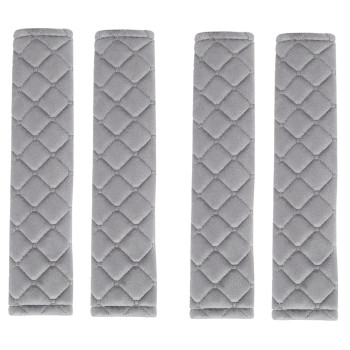 Andalus Seat Belt Covers For Adults, Car Seatbelt Cover, Universal, Soft, Comfortable, 4 Pack (Gray)