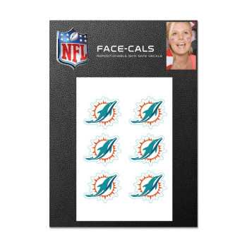 Wincraft Nfl Miami Dolphins Face Tattoos Team Colors One Size