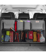 Surdoca Car Trunk Organizer, 3Rd Gen 7 Times Upgrade] Super Capacity Car Organizer Suv, Equipped With Robust Elastic Net, Hanging Car Storage Organizer With Lids, Space Saving Expert