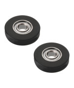 MroMax Roller Idler Bearing Pulley-3 x 12 x 3mm Sliding Conveyor PU Wheel with 683ZZ Bearing for Furniture, Hardware Accessories and Mobile Door Black 2Pcs